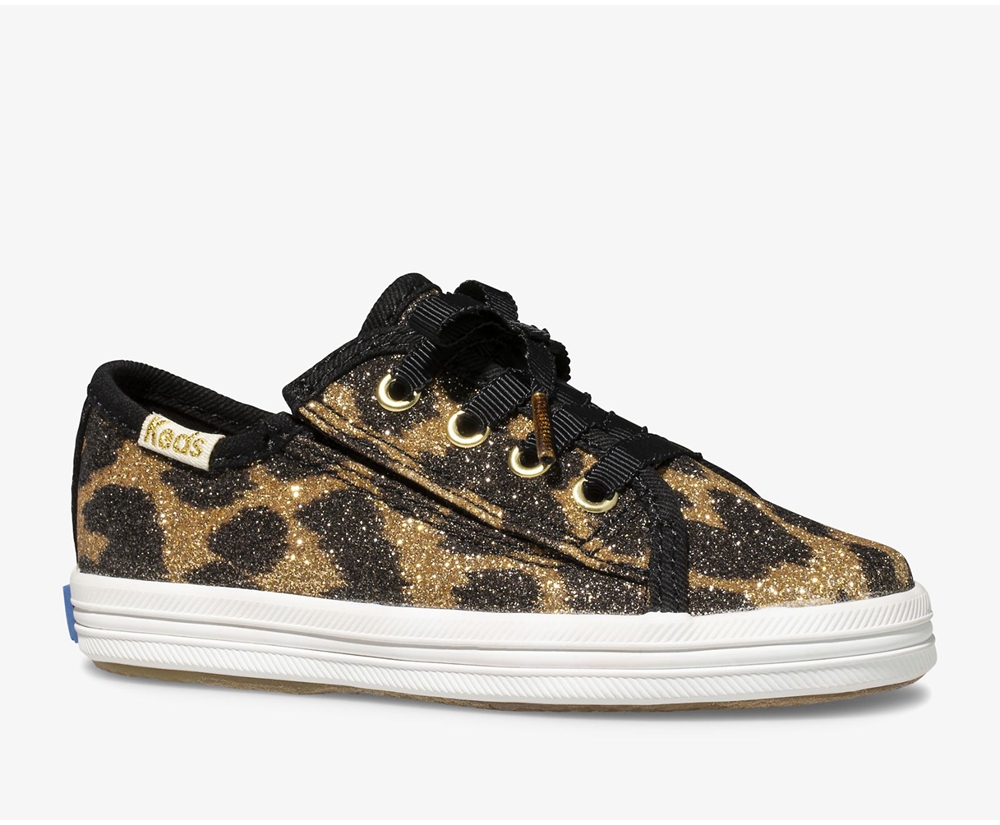 Kids Keds Sneakers - Kate Spade new york Kickstart Jr. Glitter Leopard - Leopard - 7401-VHMLW